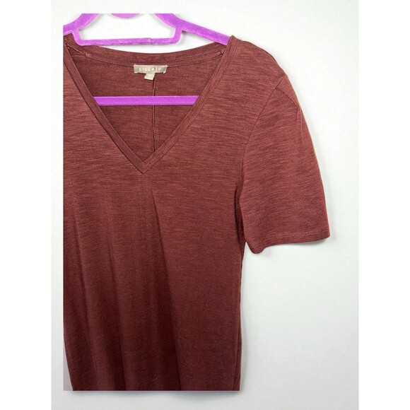 Lilla P Brown Maxi Dress XS V-Neck Short Sleeve Soft Jersey Minimalist Chic - Picture 8 of 16